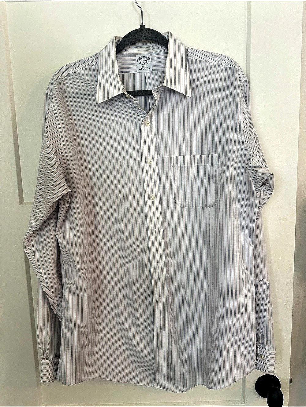 Brooks Brothers Men's Striped Cotton Dress Shirt Size 16 1/2-37 Like New